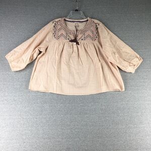 Knox Rose‎ Shirt Womens 1X Embroidered V Neck Boho Ladies 3